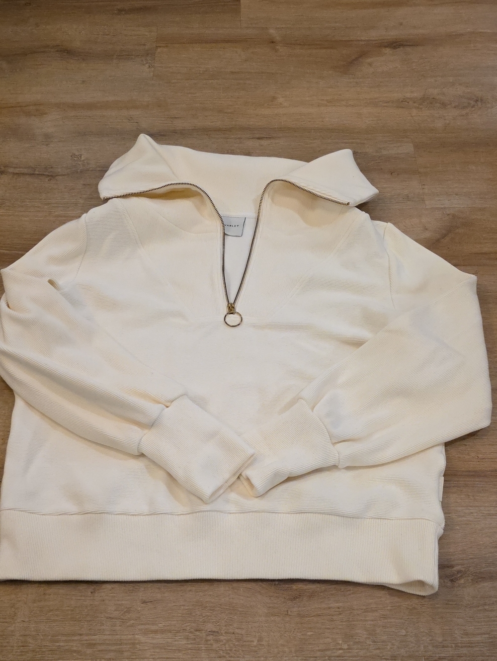 Varley Women's Cream Half-Zip Pullover Sweater Sz L